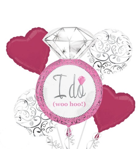 I Do Engagement Diamond Ring (Pink) Balloon Package